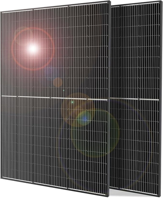DOKIO Monocrystalline Solar Panel Size 800W (2×400W) 31V for 12/24V Devices, Aluminum Frame, 3m Cable, Pre-Drilled Holes for Yard, Garden, Shed, Off-Grid Power