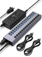 ACASIS Powered 16 Ports USB 3.2 Hub, 10Gbps Data Transfer, 96W Adapter