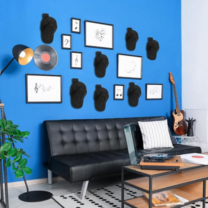 24 Pcs Headphone Wall Hangers Adhesive Gaming Headset Holder Hooks for Wall Mount Strong Universal Stand Hooks for Most Headphone Controller, Hat, Baseball Caps, Closet, Door (Black)