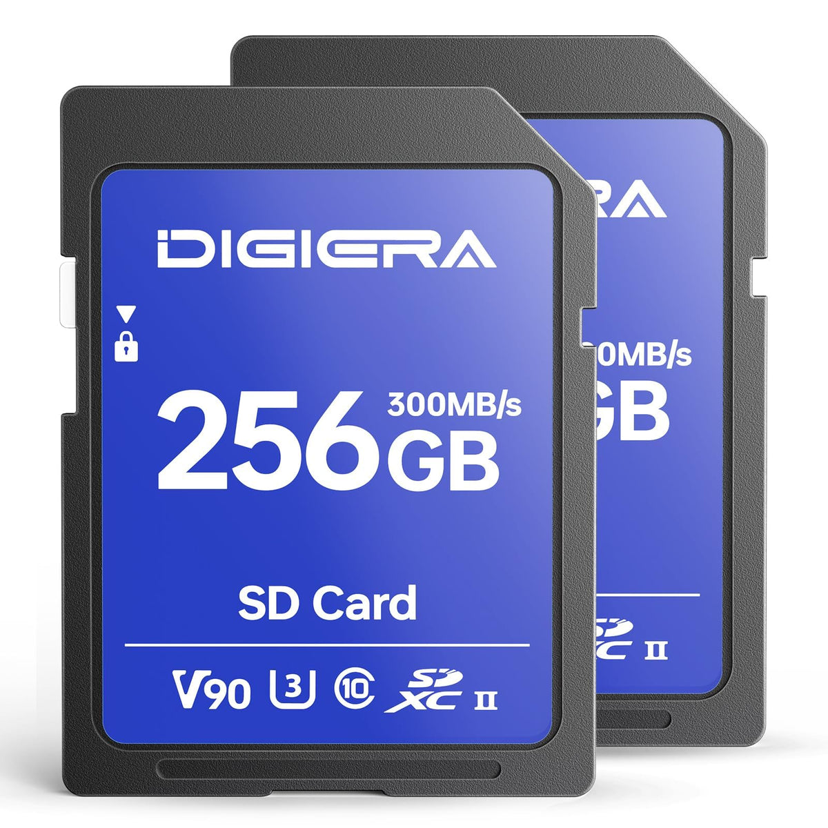 DIGIERA 128GB LSU200 SDXC UHS-II Memory Card - up to 300MB/s, C10, U3, V90, 8K, SD Card for Computers, Digital Cameras, Home Theatre Devices, Car Navigation Systems (1 Pack)