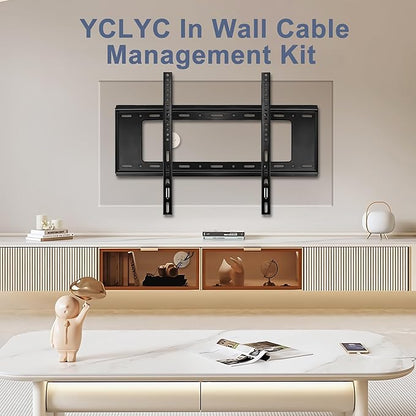 3in TV Cable Hider Wall Kit, YCLYC Large TV Cord Hider for Wall Mounted TV, TV Cord Covers for Wires on Wall Kit, Behind in Wall Cable Management Kit, Off White TV Wire Hider for Wall (2Pack)