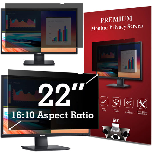 APeiSi 22 Inch Privacy Screen Filter for Widescreen 16:10 Monitor | Privacy Shield | Anti-Glare | Anti-Blue light Protector | Eye Protection | Computer Security Private Filter