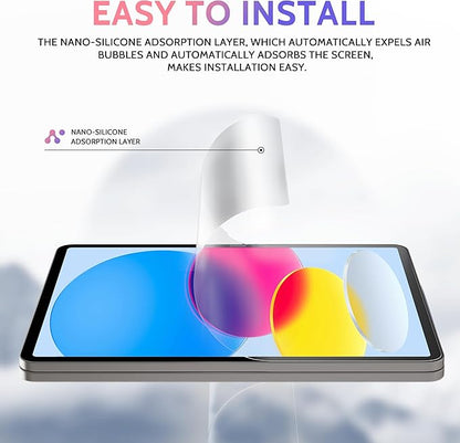 2 Pack Like Paper Screen Protector for iPad 10th 2022 10.9" & iPad 11th A16 2025 11", Matte Anti Glare PET Film/Blue Light Filter Eye Protection Cover/Drawing & Writing Feel Like on Paper