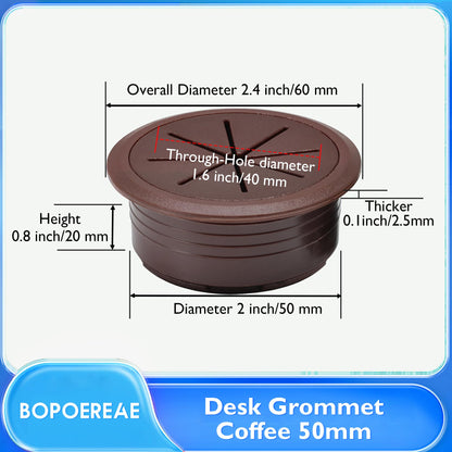 BOPOREAE 8 Pcs Desk Grommet 2" (50mm), Desk Hole Cover for Cables
