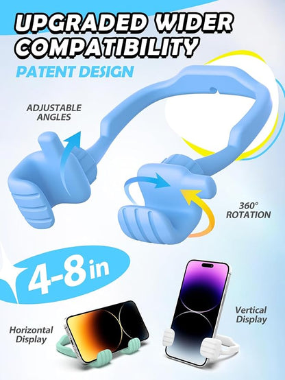 Dad Gifts for Fathers Day from Daughter Son Cell Phone Stand: 8 Pack UPGRADE Adjustable Thumbs Up Lazy Phone Holder for Desk Fun Birthday Gifts for Grandma Teens Girls Boys Adults Husband from Wife