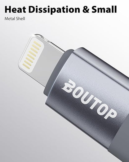 [MFi Certified] USB C to Lightning Adapter, Type C to Lightning Adapter Support 36W PD Fast Charging Compatible with iPhone iPad Gray -3 Pack