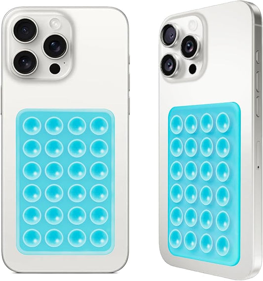Giumel 2PCS Silicone Suction Phone Case Mount,Non Slip Suction Cup, Hands-Free Phone Accessories Holder for Selfies and Videos,Silicone Adhesive Stand Sticky for Cell Phone Sky Blue