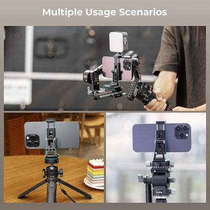 SmallRig Metal Phone Tripod Mount with Quick Release Adapter for Arca and Cold Shoes, Universal Cell Phone Stand for Desk, for DJI RS 3 mini Stabilizer, for iPhone - 4611