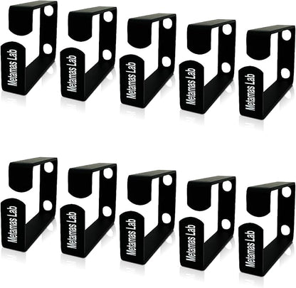 10 Pack Metallic 1U D Ring Cable Manager Ring Network Rack Cable Management Ring Cable Management Hook for Network Patch Cables, Fiber Optic, Power Cords - Made in Taiwan