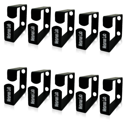 Metamas Lab - 10 Pack Metallic 1U D Ring Cable Manager Ring Network Rack Cable Management Ring Cable Management Hook for Network Patch Cables, Fiber Optic, Power Cords - Made in Taiwan