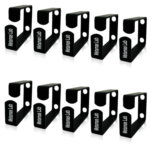 Metamas Lab - 10 Pack Metallic 1U D Ring Cable Manager Ring Network Rack Cable Management Ring Cable Management Hook for Network Patch Cables, Fiber Optic, Power Cords - Made in Taiwan