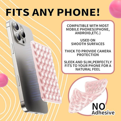 Double Sided Octo Buddy Suction Cup Phone Mount - Silicone Sticky Phone Grip with Higher Suction Power for Effortless Hands-Free Selfies & Videos, Octo Buddies Suction Phone case Suction Grip（pink）
