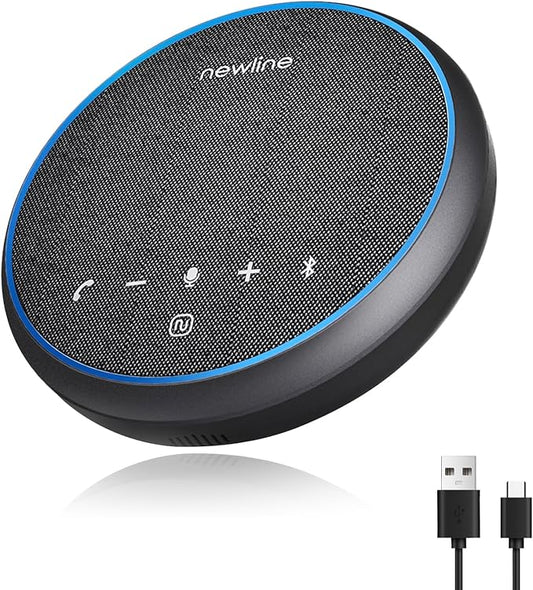 N newline Conference Speaker and Microphone, 360 Voice Pickup, AI Noise Reduction, Dual Connectivity, USB C Conference Room Speaker for Meetings, NewPie
