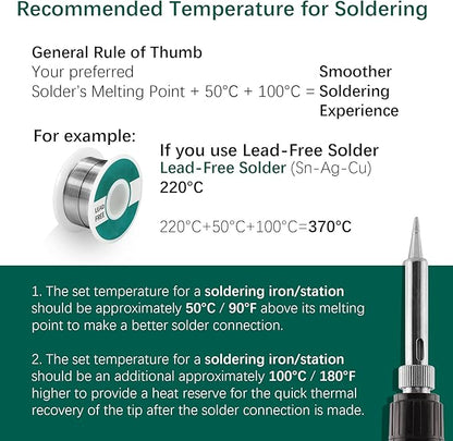 YIHUA 939D+ Digital Soldering Station, 75 Watt Equivalent with Temperature Control, °C/°F Display. ESD safe for Electronics. Aluminum Panel (Resists Burn). Solder Tips, Lead-free Solder & Extras