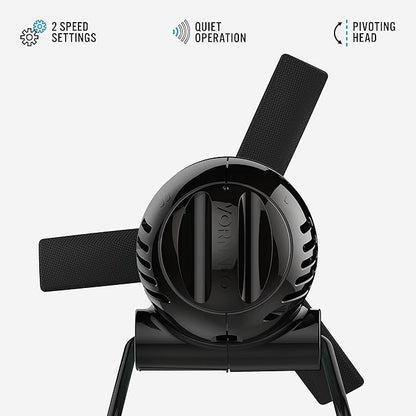 Vornado Zippi Small Personal Fan, Foldable Cooling for Desk, 2 Speed Settings, Soft Nylon Blades, Directable Airflow, Compact Design, Perfect Fan for Office and Bedroom, Multiple Color Options, Black