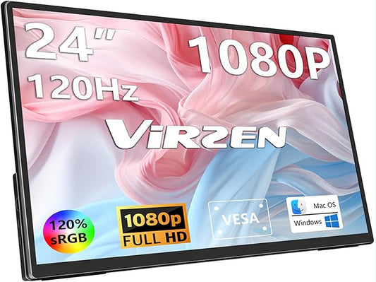 Virzen Portable Monitor 15.6-inch 1080p Built-in Hub Docking Station 64G Storage Card IPS Display with Foldable Stand for Mac Windows, iPad,Smart Phone (1080P)