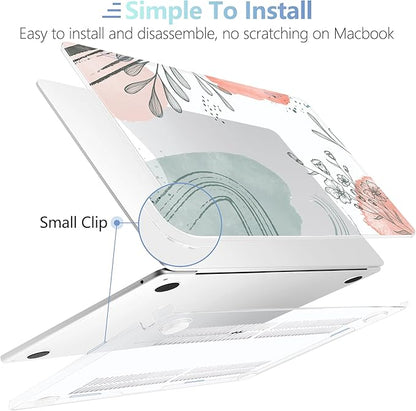 MEEgoodo for M4/M3/M2 MacBook Air 15.3 inch Case 2025 2024 2023, Case Fit Model (A3241/A3114/A2941) for MacBook Air 15 inch, Laptop Hard Shell with Keyboard Cover, Watercolor Floral 3