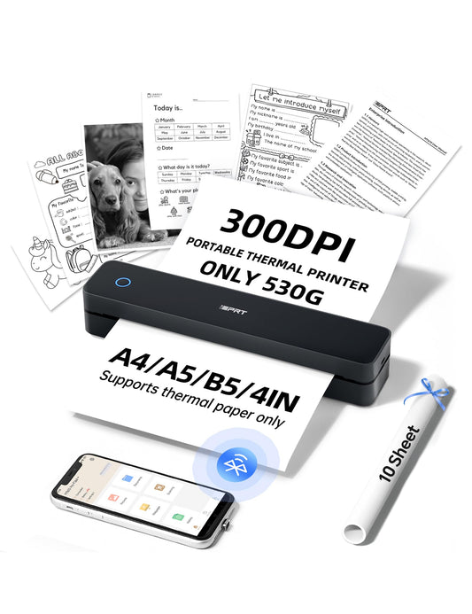 iDPRT MT610Pro Portable Thermal Printer, 300DPI HD Mobile-Travel-Printers