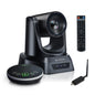 TONGVEO Wireless AI PTZ 20X Zoom Camera with Auto-Tracking: Built-in 5.8GHz Receiver for Cable-Free Setup, 1080P 60fps Conference Camera for Church Services, Online Classes & Hybrid Meetings