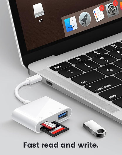 USB C SD Card Reader, Oyuiasle USB C to SD Card for iPhone 15 16/iPad/Mac/Laptop, USB-C/Type C Memory Card Adapter for iMac, iPad Pro Air Mini, MacBook Pro Air,Galaxy,MicroSD/SD