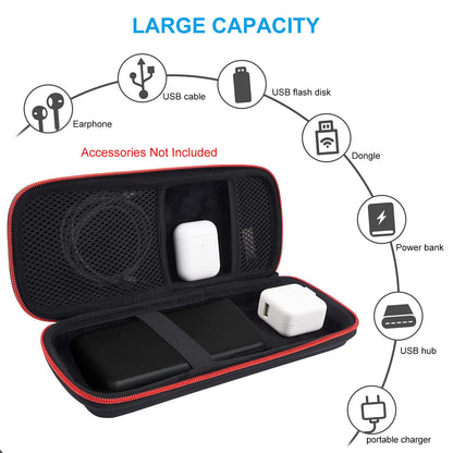 Hard Travel Case Fit for RAVPower 26800/20100/20000mAh, Anker Power Core 26800mAh/PowerCore +26800mAh, Dulla M50000 Power Bank 12000mAh, ROMOSS 30000mAh, Lab599 Tx500 Radio by SKYNEW (Large Black)