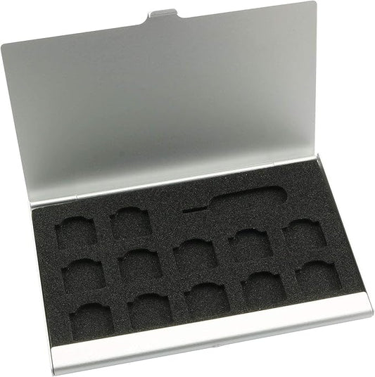TAODAN Nano SIM Card Holder with Eject Pin,SIM Card Adapters Aluminum Alloy Storage Case Silver