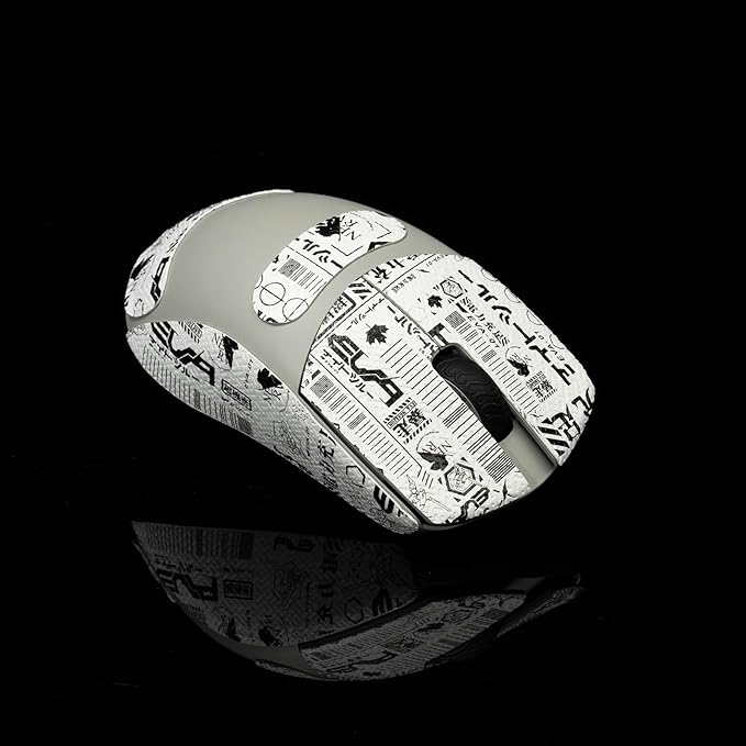 Grip Tape for Lamzu Atlantis Maya - Anti-Slip,Enhanced Control, Sweat Resistance,Improves FPS Gaming Grip & Mouse Protection [Pre-Cut] Printsteam White Black 0.5mm