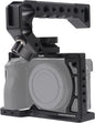 Hersmay A6500/A6400/A6300 Camera Cage Video Stabilizer with Top Handle for Sony A6500 A6400 A6300 A6000 A6100 Cameas DSLR Rig with Cold Shoe,Handle Locating Holes,Multiple 1/4" 3/8" Screw Holes