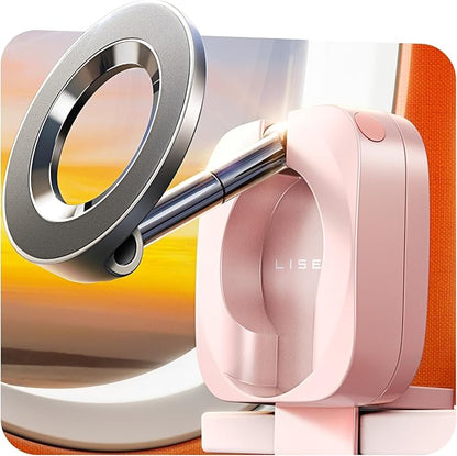 LISEN Airplane Phone Holder Travel Essentials for Women Long Flight Essentials Must Haves Handsfree for MagSafe Phone Stand Beach Vacation Cruise Essentials 2025 for iPhone 16 Pink