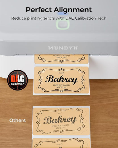 MUNBYN Bluetooth Thermal Label Printer RW403B, Wireless 4x6 Shipping Label Printer for Small Business, Compatible with Android, iPhone, Windows, Mac, Chromebook, Print Width 1.57"-4.25"