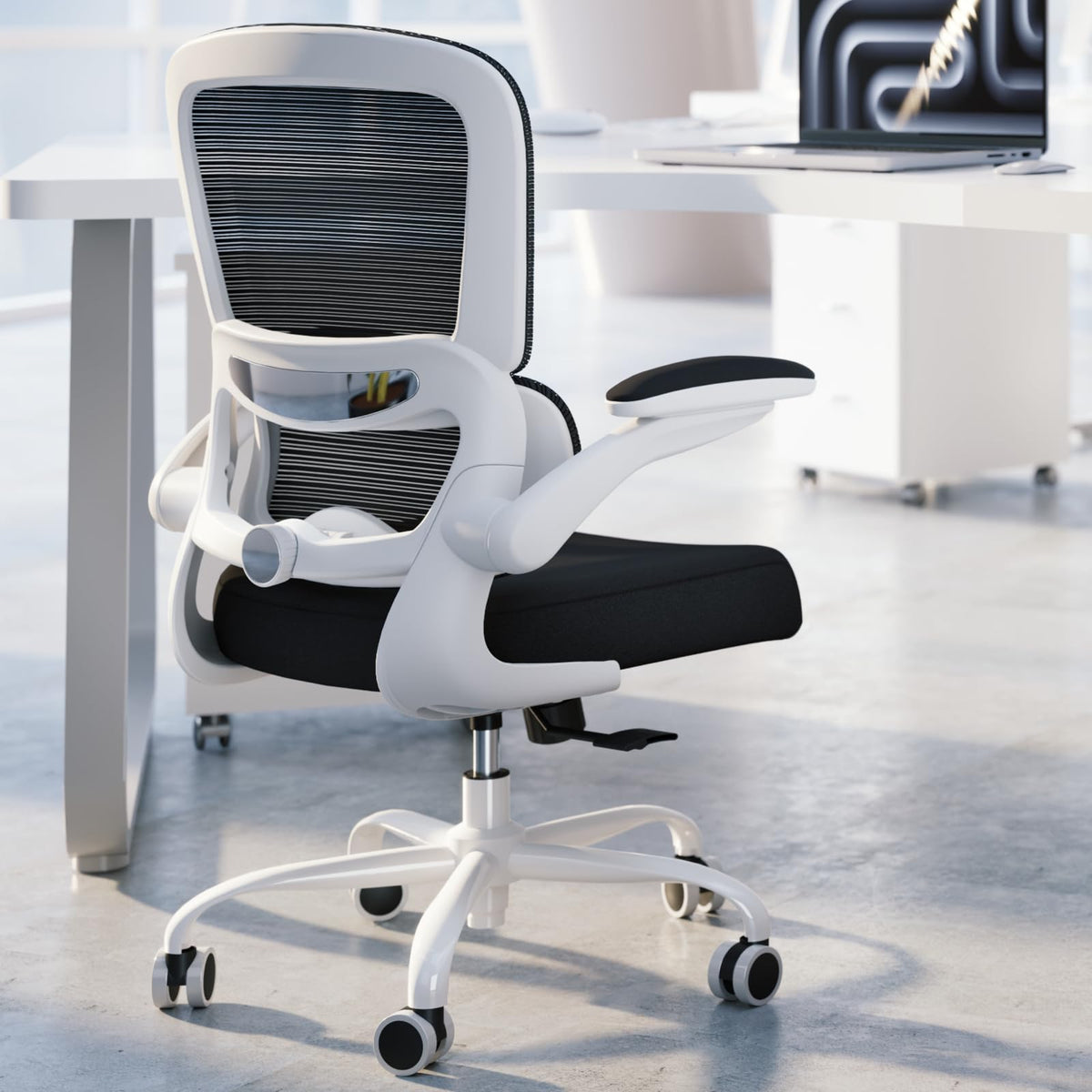 TRALT Office Chair - Ergonomic Desk Chair with Adjustable Lumbar Support, Mesh Computer Chair, Executive Chair for Home Office Comfortable Lumbar Support (1, Deep Blue)