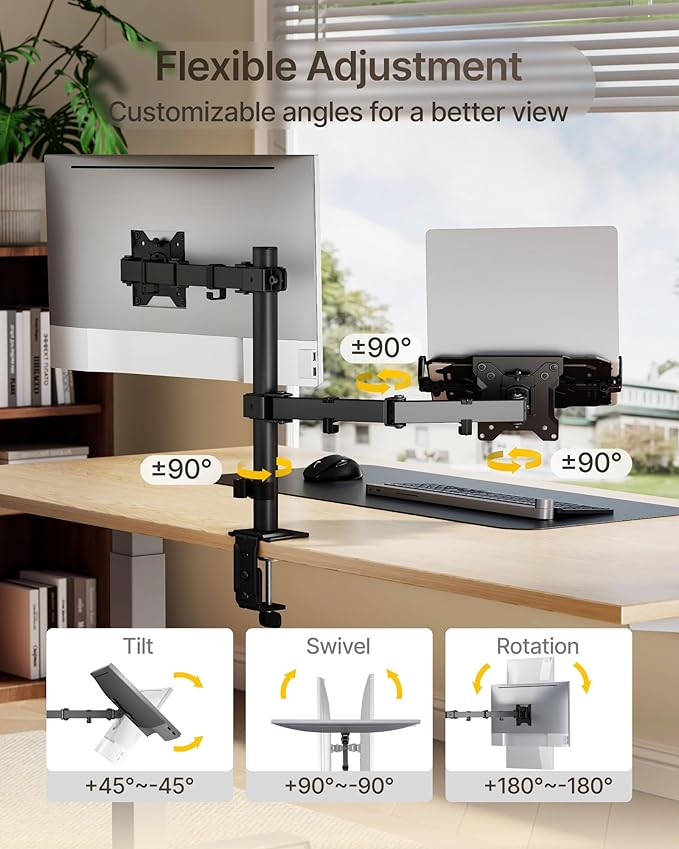 monTEK Monitor and Laptop Stand for 32" Screen and 17" Laptop