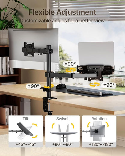 monTEK Monitor and Laptop Stand for 32" Screen and 17" Laptop