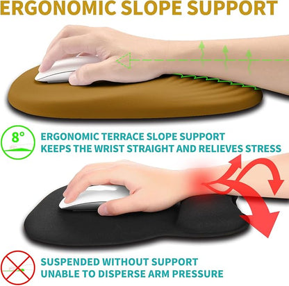 Hokafenle Ergonomic Mouse Pad Wrist Support with Stepped-Wedge Design, Wrist Rest Pain Relief Mousepad Filled with Memory Foam, Carpal Tunnel Mousepad for Wireless Mouse(12x8 inch,Goldenrod)