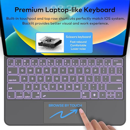 Keyboard Case for iPad Air 11-inch (M3 2025 / M2 2024) & iPad Pro 11 inch(1st/2nd/3rd/4th Generation) – Magic-Style Magnetic Keyboard Case with Multi-Touch Trackpad for 10.9” iPad Air 4th/5th Gen.