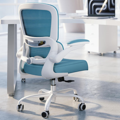 TRALT Office Chair - Ergonomic Desk Chair with Adjustable Lumbar Support, Mesh Computer Chair, Executive Chair for Home Office Comfortable Lumbar Support (1, Sky Blue)