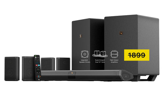 Shockwafe 9.2.4 Dolby Atmos/DTSX Surround Soundbar Sys-Dual 10" Subs*1300W