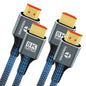 8K 4K HDMI Cable 10FT 2 Pack, High Speed Braided HDMI to HDMI 2.1 Cord Supports 8K@60Hz, 4K@120Hz 144Hz 48Gbps Compatible with Roku TV/PS5/HDTV/Blu-ray