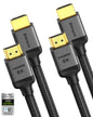 Silkland Certified HDMI 2.1 Cable 2-Pack 6.6FT, 48Gbps 10K HDR Braided Cord