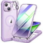 Miracase for iPhone 13 Case 6.1'',Full-Body Magnetic Clear Bumper Case with Built-in 9H Tempered Glass Screen Protector,Military Drop Protection Outdoor Phone Case — iPhone 14