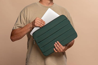 ANECDOTE Laptop Case 15-16 Inch – A Perfect Laptop Sleeve - Compatible with MacBook Air/Pro 15 inch M3 M2 M1 Chip Pro Max 2023-2021 – Fits well, Made of 100% Nylon with Aesthetic Design (Forest Green)