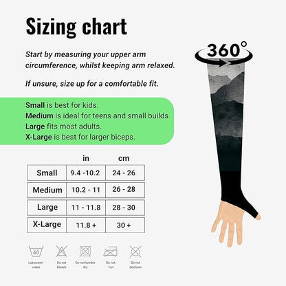 ONISSI Gaming Arm Sleeve for PC │Anti-Friction,Precision, Compression Gamer Sleeves for Mouse pad │Men or Women E-Sports Gift (Black Mountains, Medium)