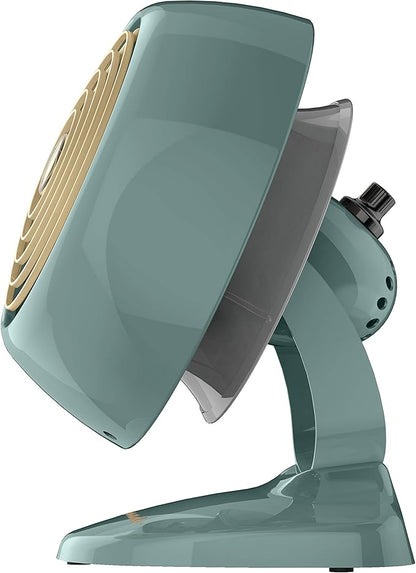 Vornado VFAN™ Mini Fan, Classic Vintage Fan, Retro Metal Air Circulator, For Desk & Bedside, 2 Speeds, Adjustable Tilt, Personal Cooling with Targeted Airflow, Quiet Fan, Green