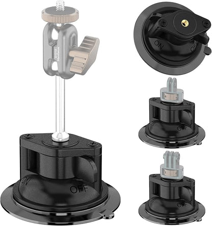 Suction Cup Mount, Windshield Suction Mount Bracket, Single Suction Base with 1/4" Female Threaded for Magic Arm Gopro Adapter