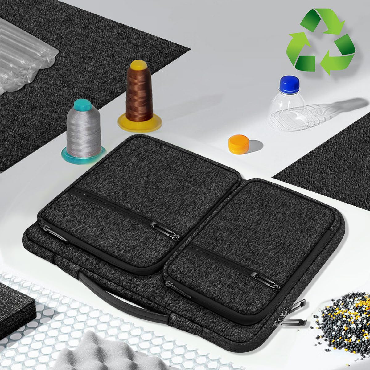 ZINZ 360 Protective Laptop Case 15" 15.6" 16" Sleeve, Water-Resistant Handbag with Straps Compatible with 16" MacBook Neo, MacBook Pro Air 16"/15", XPS 16" and Most 15" 15.6" 16" Notebooks,B01K01