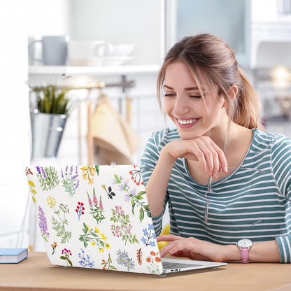 iCasso MacBook Air 13 Inch Case M1 2020 A2337 Elegant Floral White