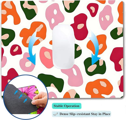 Colorful Abstract Leopard Custom Mouse Pad with Non-Slip Rubber, Small Square Design for Wireless Laptop & Computer Mouse Pads for Desk, 9.5 x 7.9 inch Smooth Surface for Gaming & Office