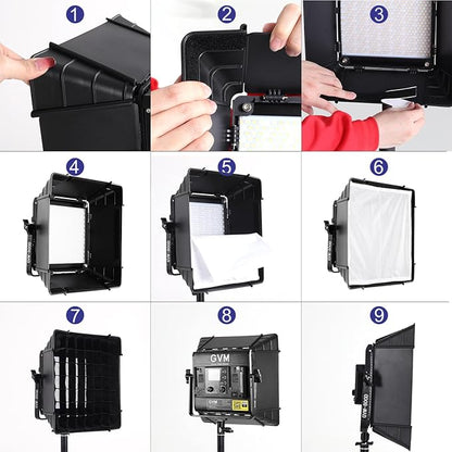 GVM Upgrade 800D RGB Video Light Kits with 2 Softboxes, Studio Lights with Bluetooth Control, 2 Packs Photography Lighting with 18 Lighting Scenes, led Panel Lights for Video Recording