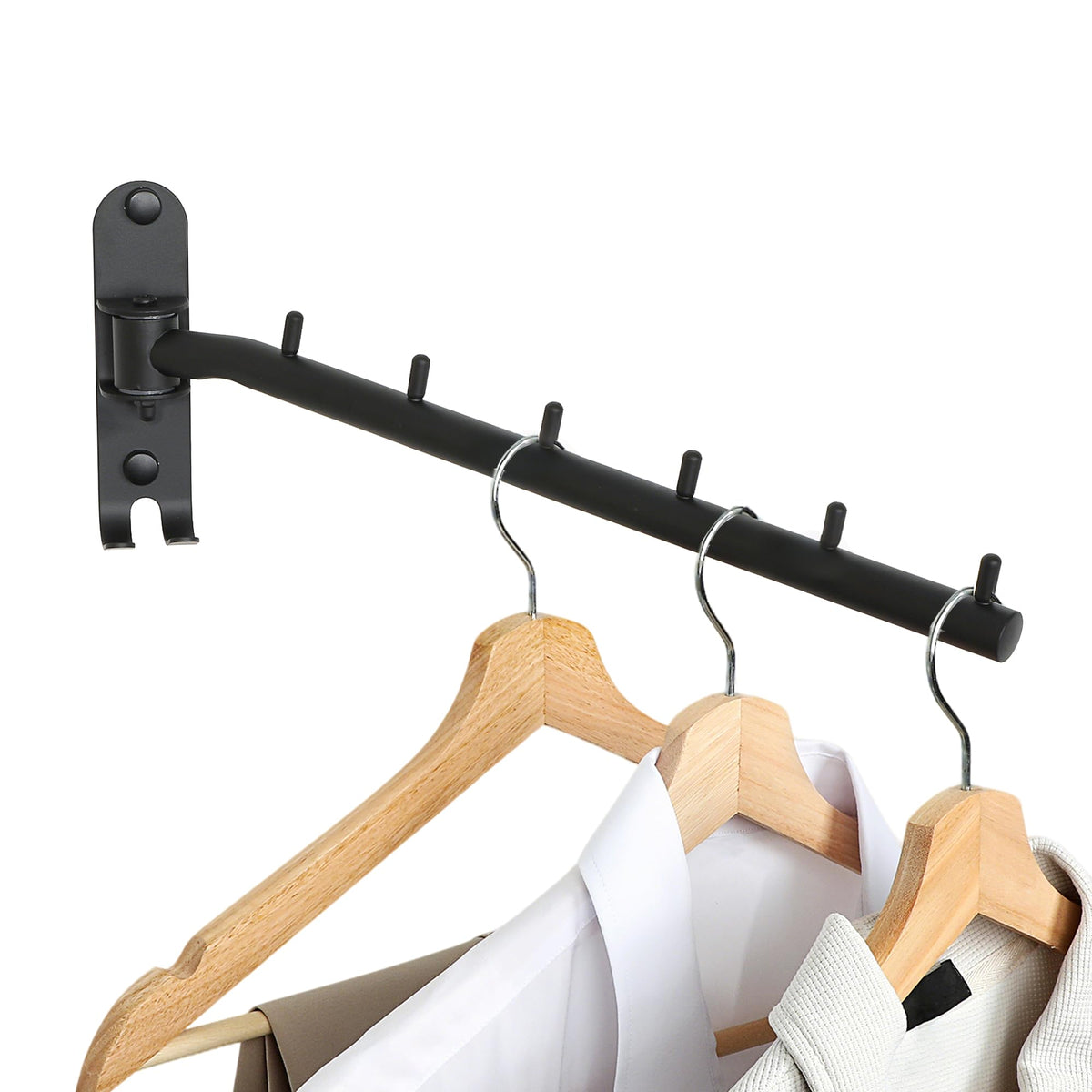 Mooche Swing Clothes Hanger Rack, Garment Racks 9.45" Long, Black