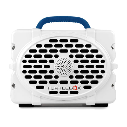 Turtlebox Original Gen 3: Portable Outdoor Bluetooth Speaker – Ultra-Loud (120dB), Waterproof (IP67), Rugged, Impact-Resistant, 3-Day Battery | Party Mode: Unlimited Pairing Stereo, White/Royal Blue